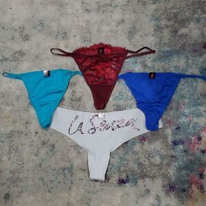 4 Pair La Senza Thongs Size L